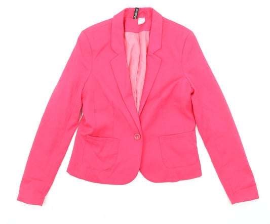 Divided by H&M Womens Pink Polyester Jacket Blazer Size 10