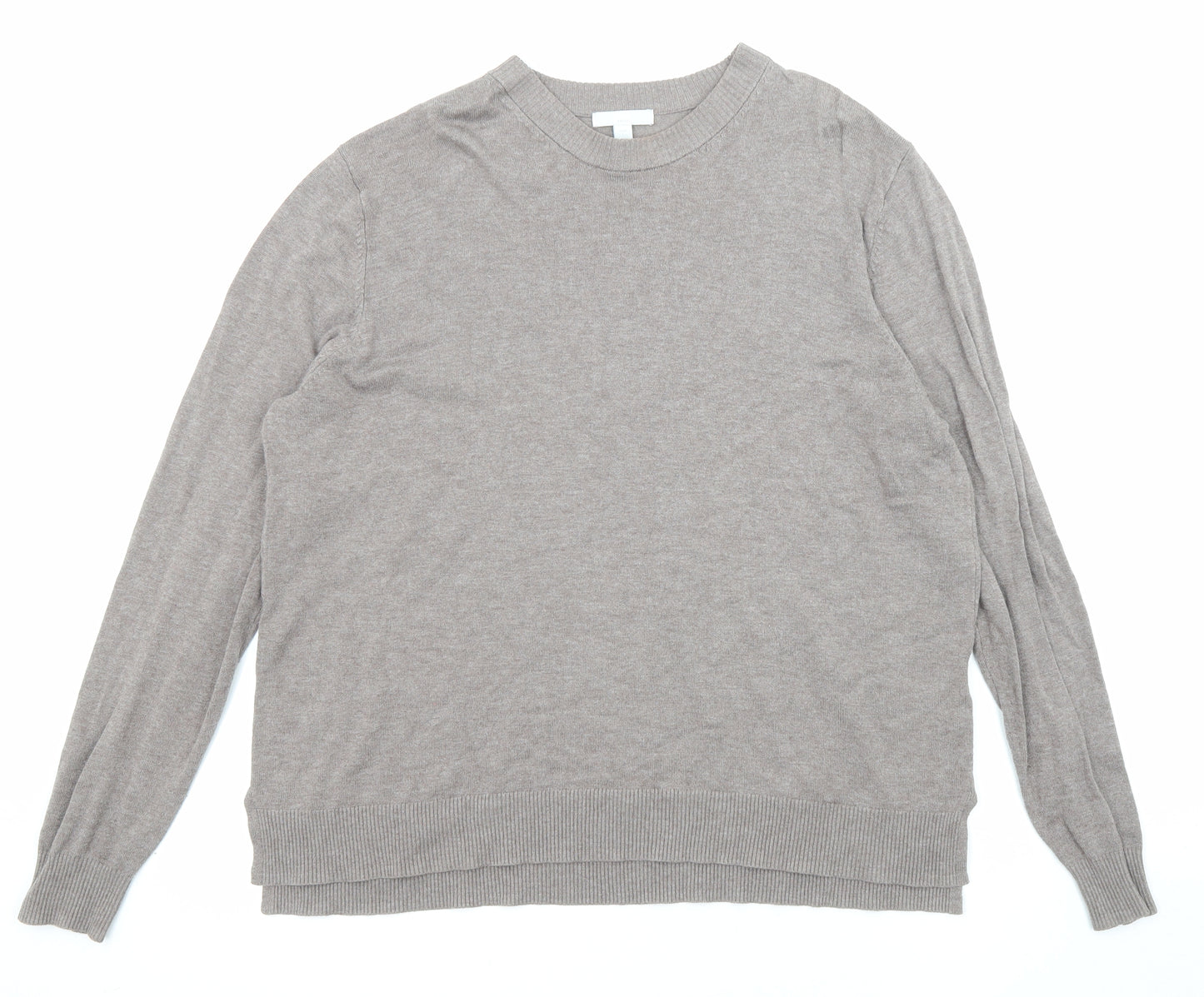 H&M Womens Grey Boat Neck Viscose Pullover Jumper Size L