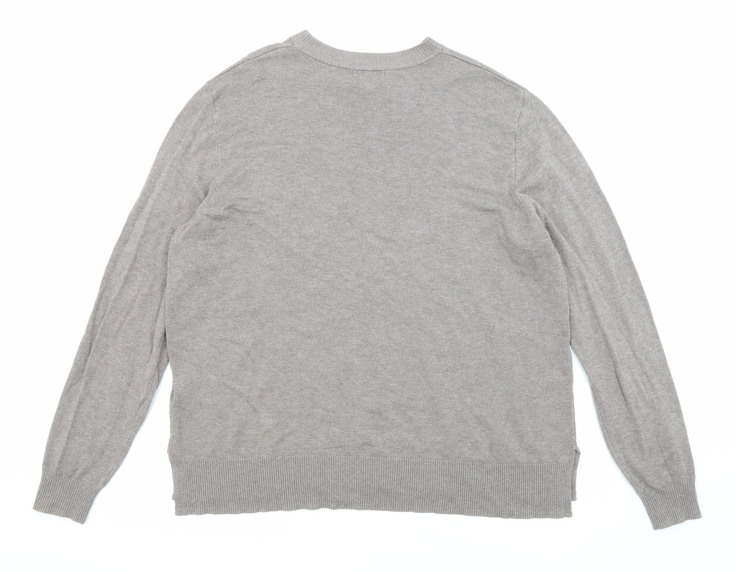 H&M Womens Grey Boat Neck Viscose Pullover Jumper Size L