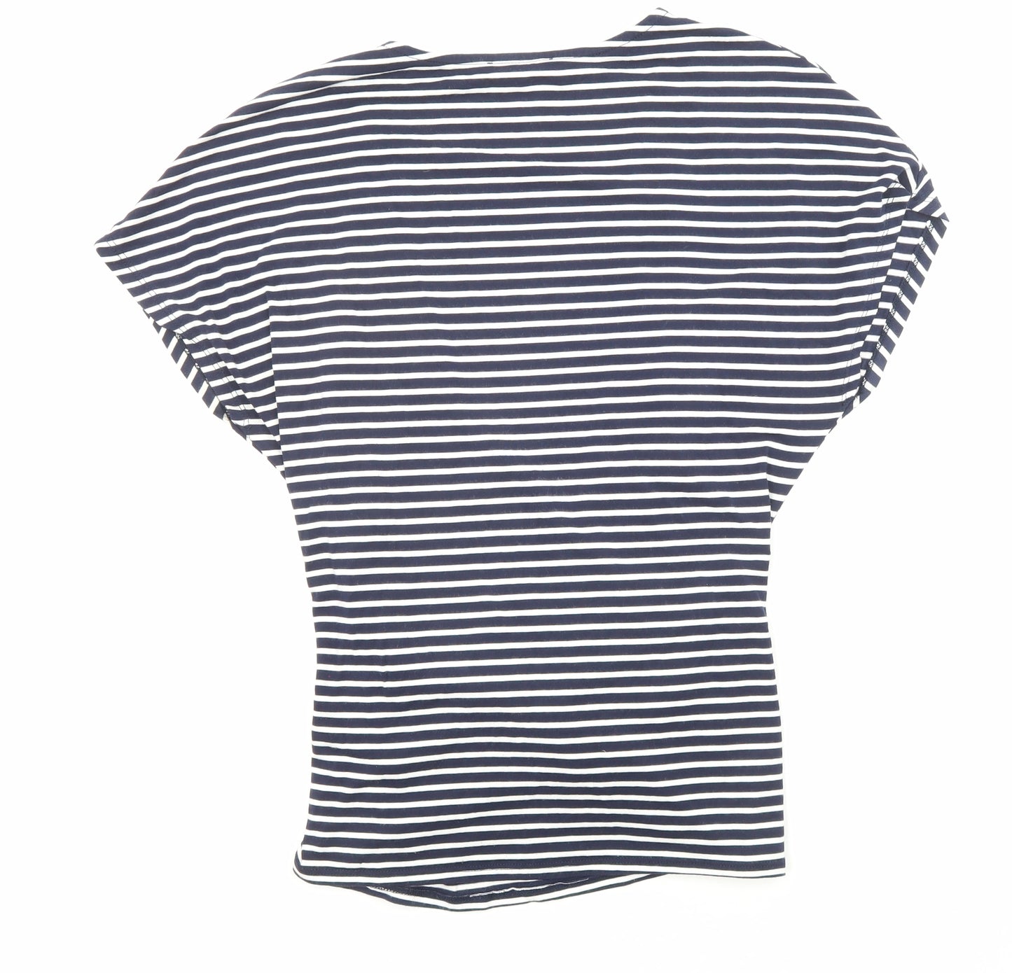 Phase Eight Womens Blue Striped Modal Basic Blouse Size 14 V-Neck