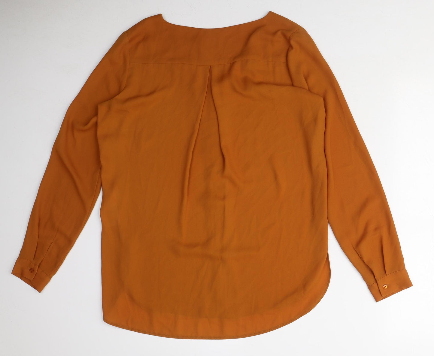 VILA Womens Orange Polyester Basic Blouse Size XS Collared