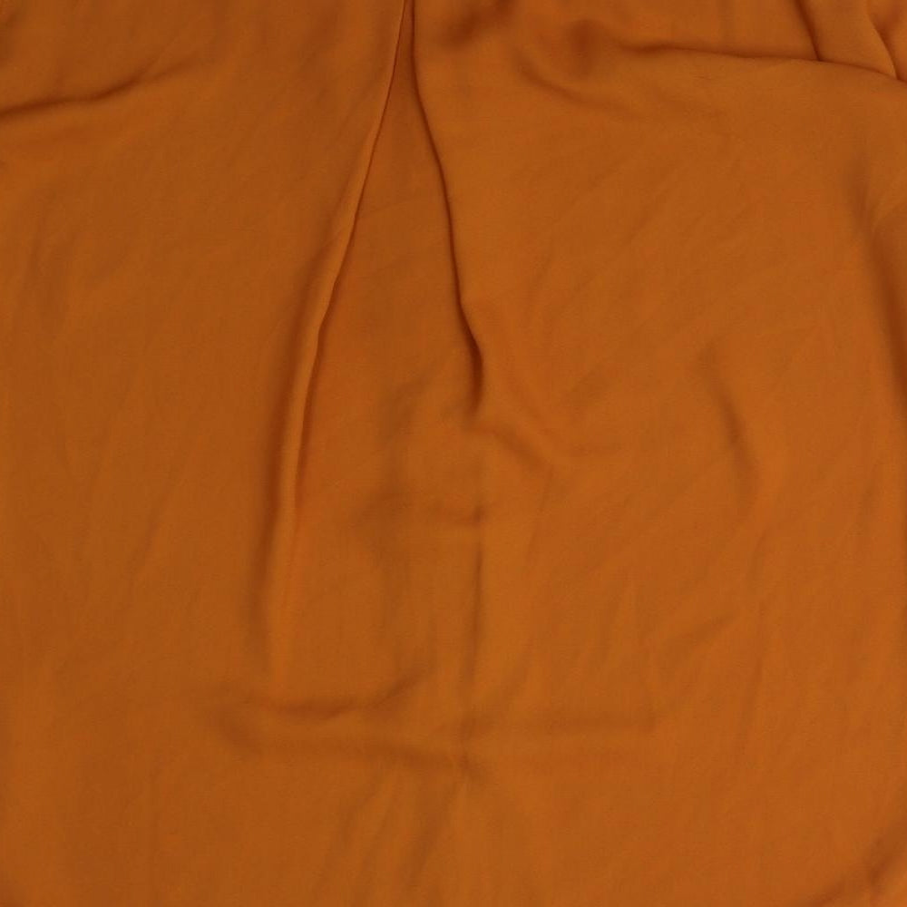 VILA Womens Orange Polyester Basic Blouse Size XS Collared