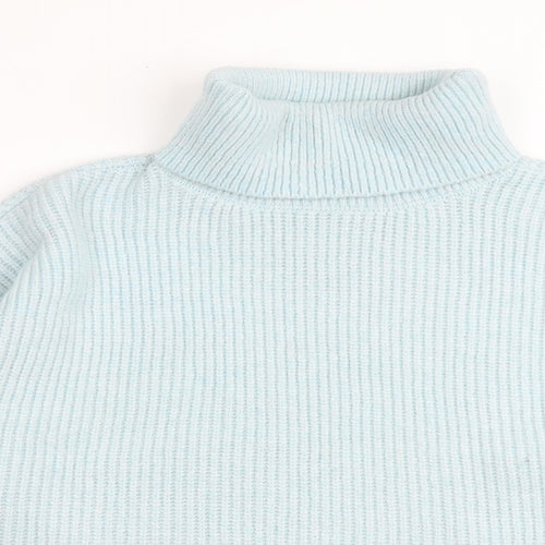 Marks and Spencer Womens Blue Roll Neck Polyamide Pullover Jumper Size L