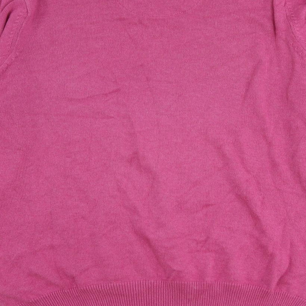 Blue Harbour Mens Pink V-Neck Cotton Pullover Jumper Size M Long Sleeve