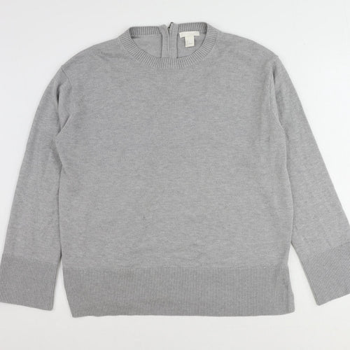 H&M Womens Grey Round Neck Polyester Pullover Jumper Size L