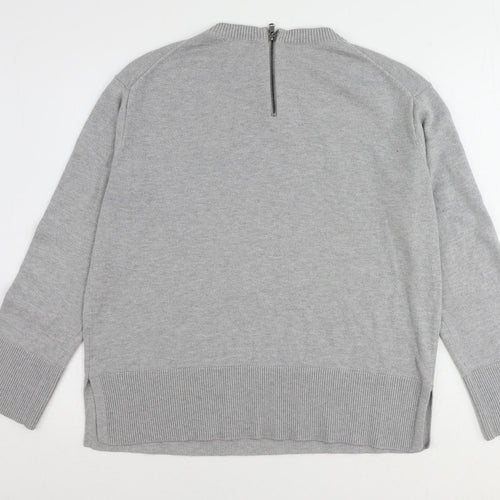 H&M Womens Grey Round Neck Polyester Pullover Jumper Size L