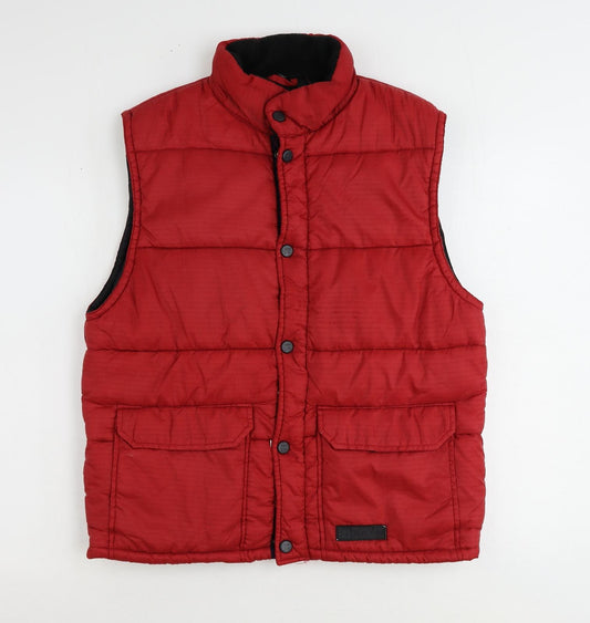 Just Togs Mens Red Gilet Jacket Size S Zip