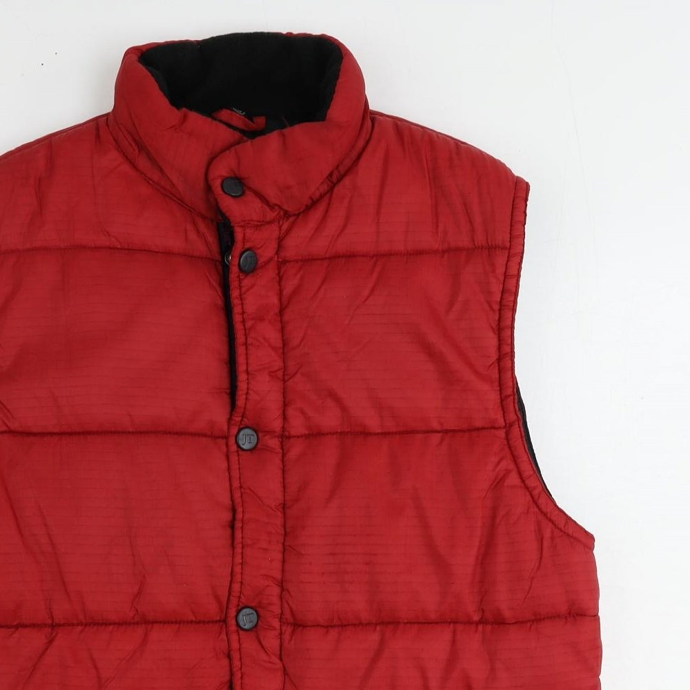 Just Togs Mens Red Gilet Jacket Size S Zip