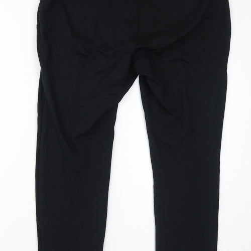 M&Co Womens Black Viscose Capri Trousers Size 14 L26 in Regular Zip
