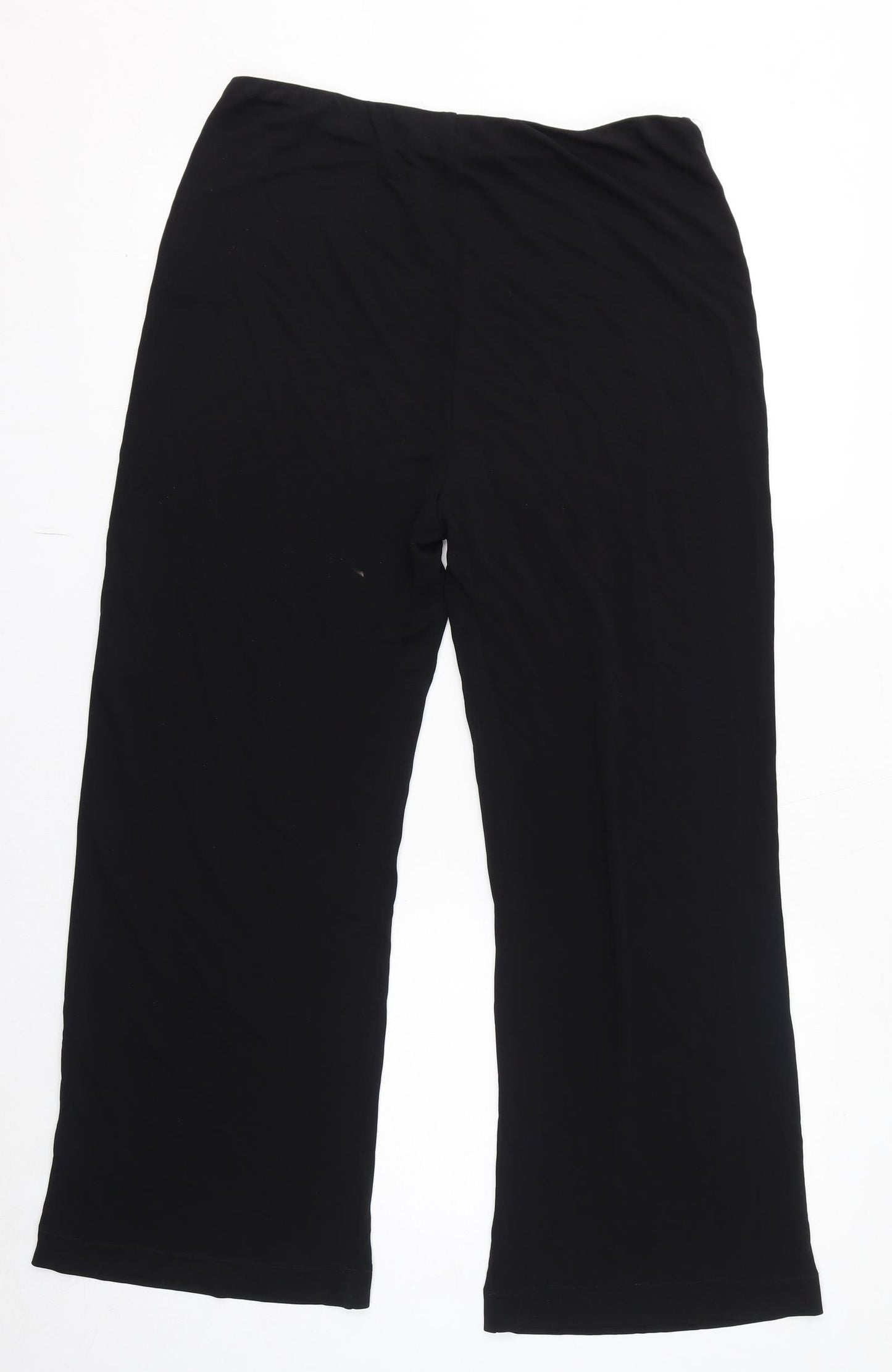 Jaeger Womens Black Viscose Trousers Size 14 L28 in Regular