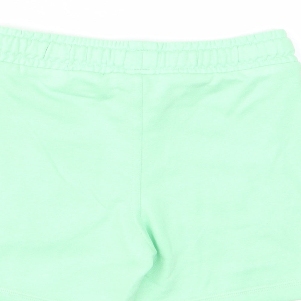 Marks and Spencer Boys Green Cotton Bermuda Shorts Size 4-5 Years Regular Drawstring - Pockets, Elastic waist