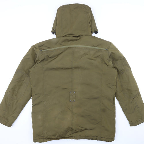 Strellson Mens Green Rain Coat Coat Size L Zip - Marks on front and back