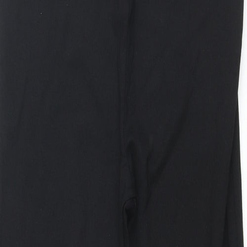 Per Una Womens Black Polyester Cropped Leggings Size 10 L24 in - Ribbed Hem