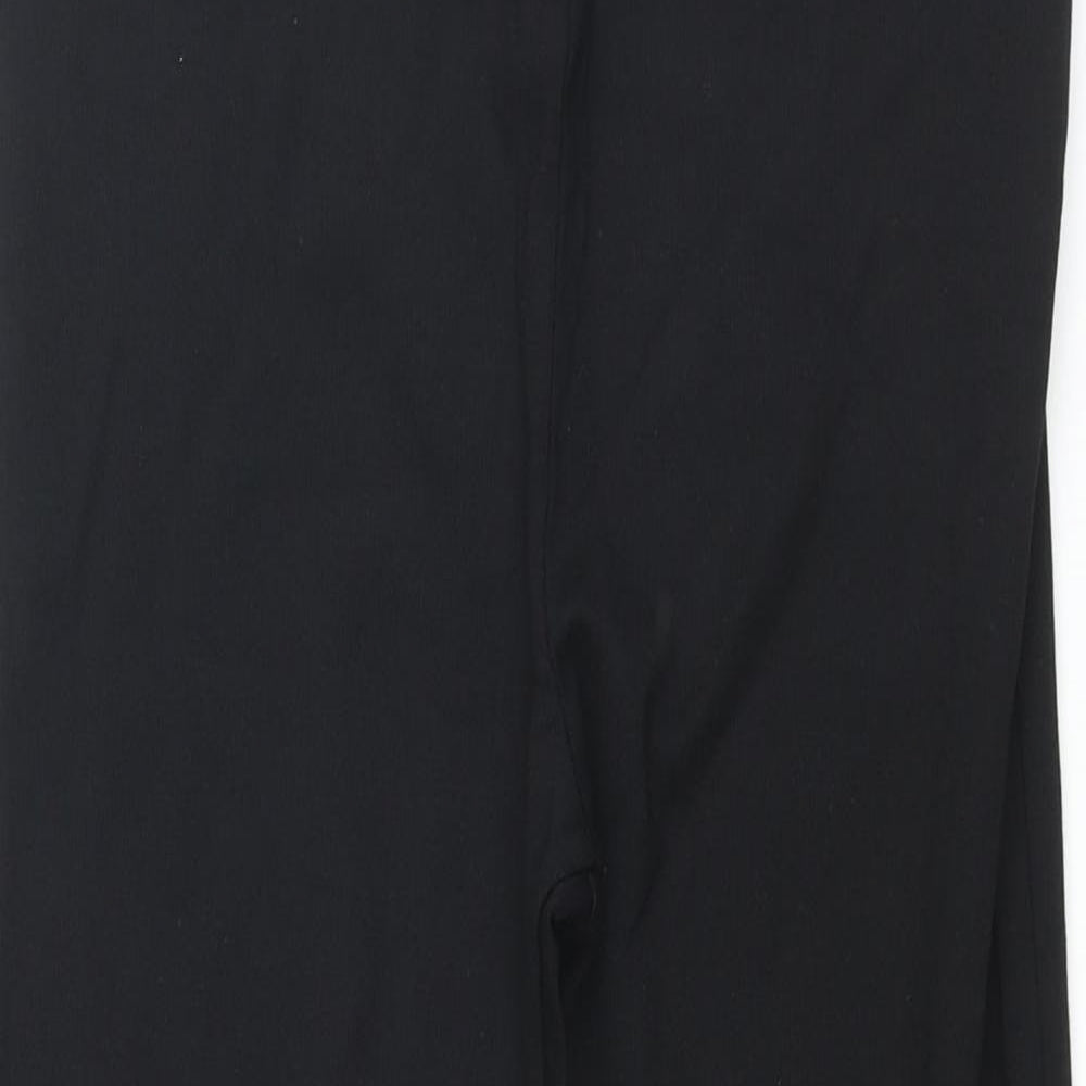 Per Una Womens Black Polyester Cropped Leggings Size 10 L24 in - Ribbed Hem