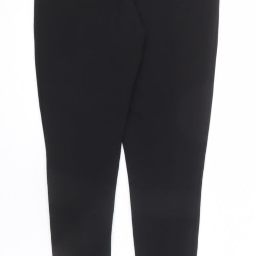 Missguided Womens Black Polyester Capri Leggings Size 10 L27 in - Pleated, Slits