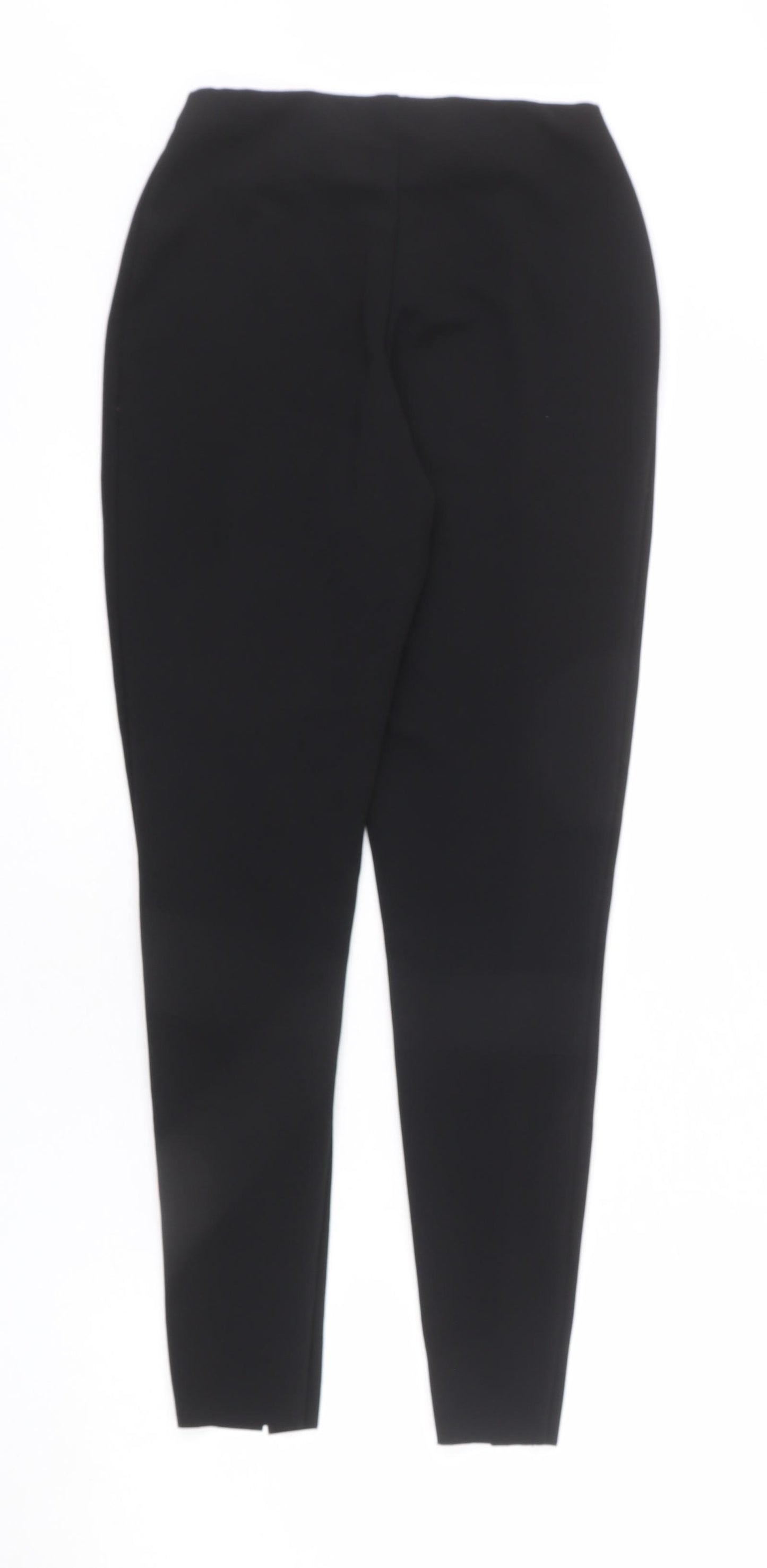 Missguided Womens Black Polyester Capri Leggings Size 10 L27 in - Pleated, Slits