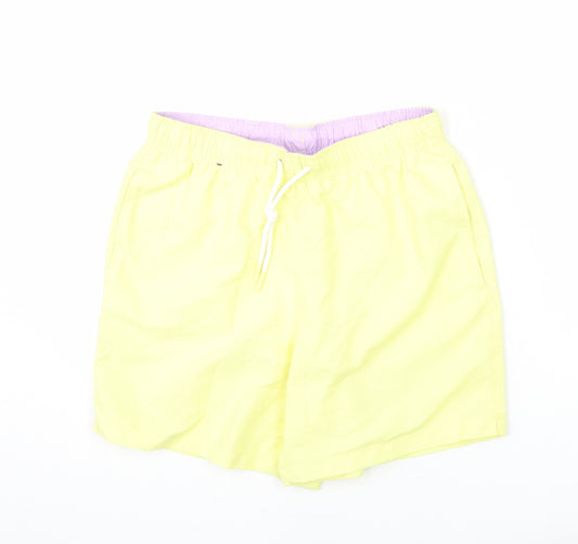 Marks and Spencer Mens Yellow Polyester Bermuda Shorts Size S L6 in Regular Drawstring - Swim Short