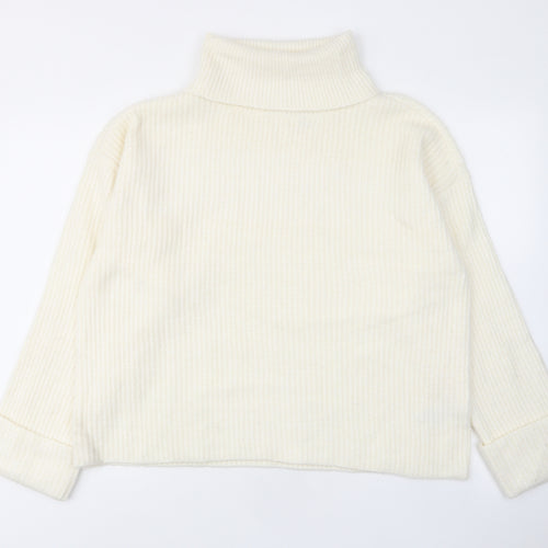 Marks and Spencer Womens Ivory Roll Neck Polyamide Pullover Jumper Size L