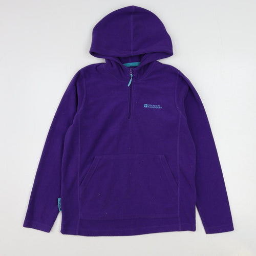 Mountain Warehouse Girls Purple Polyester Pullover Hoodie Size 13 Years Zip - Quarter-Zip