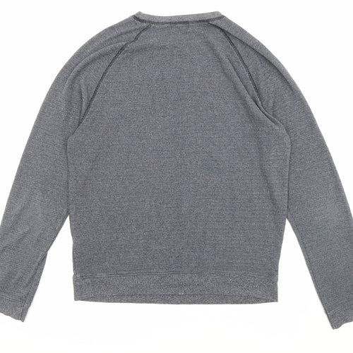 Topman Mens Grey Round Neck Cotton Pullover Jumper Size M Long Sleeve