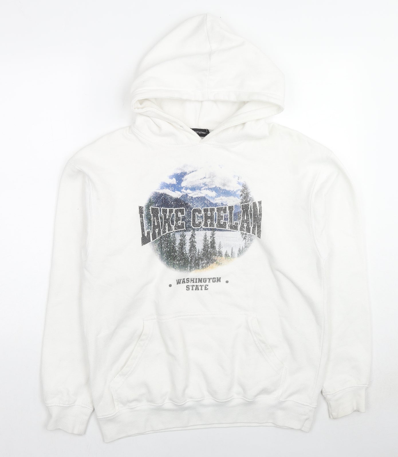 PRETTYLITTLETHING Womens White Polyester Pullover Hoodie Size S Pullover - Lake Chelan, Washington