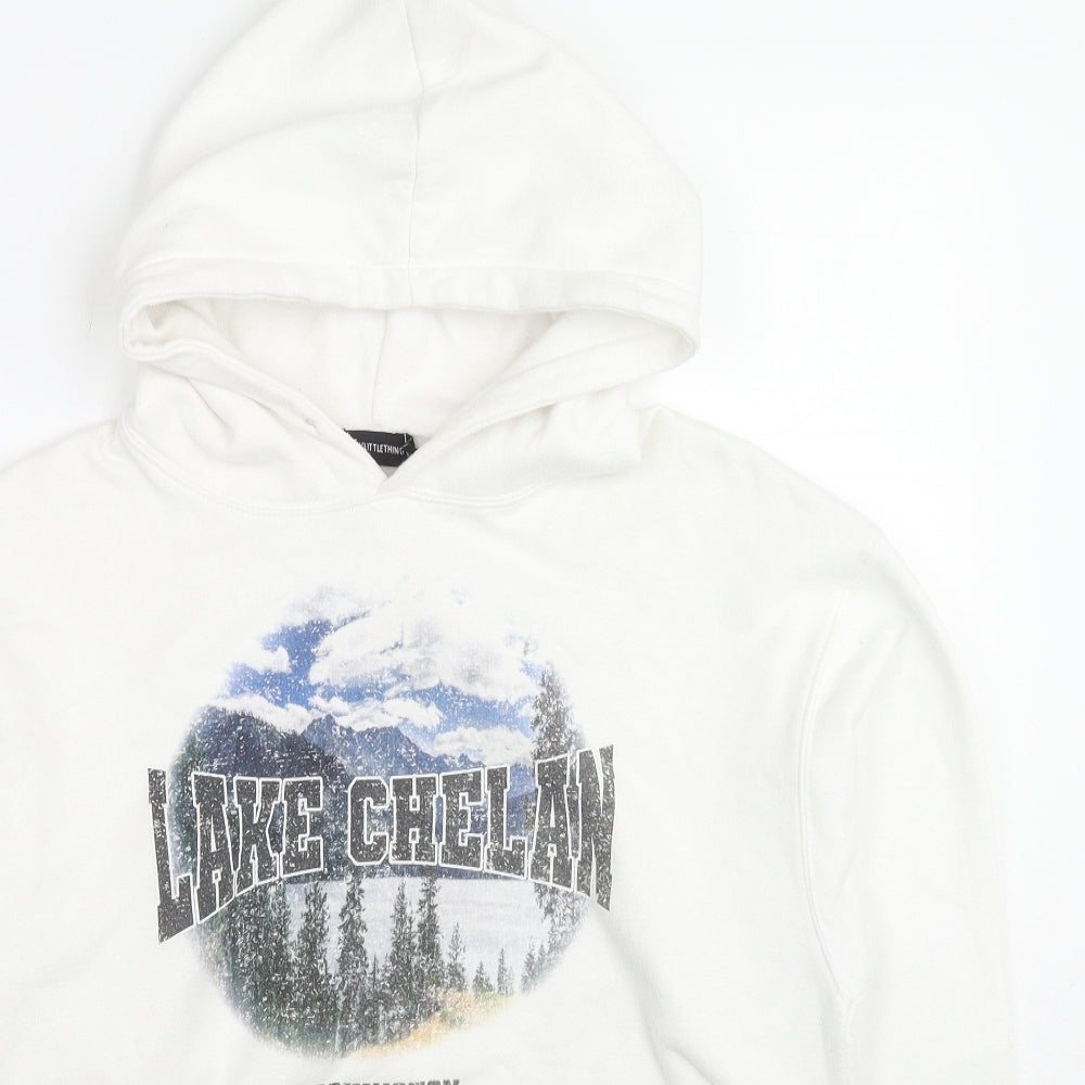 PRETTYLITTLETHING Womens White Polyester Pullover Hoodie Size S Pullover - Lake Chelan, Washington