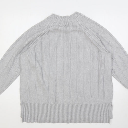 NEXT Womens Grey Mock Neck Viscose Pullover Jumper Size L