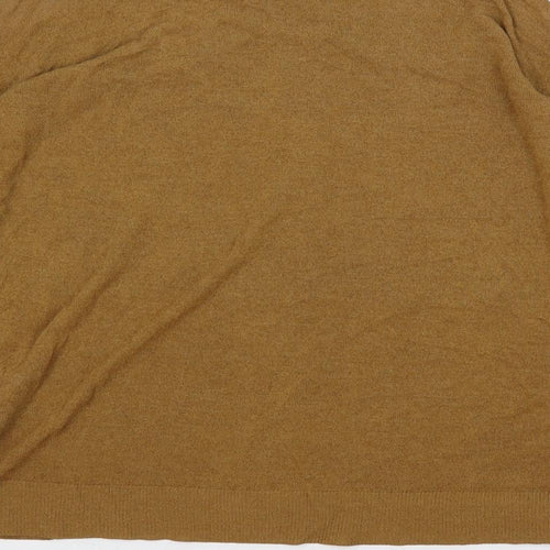 Zara Womens Brown Round Neck Cotton Pullover Jumper Size L - Cold Shoulder