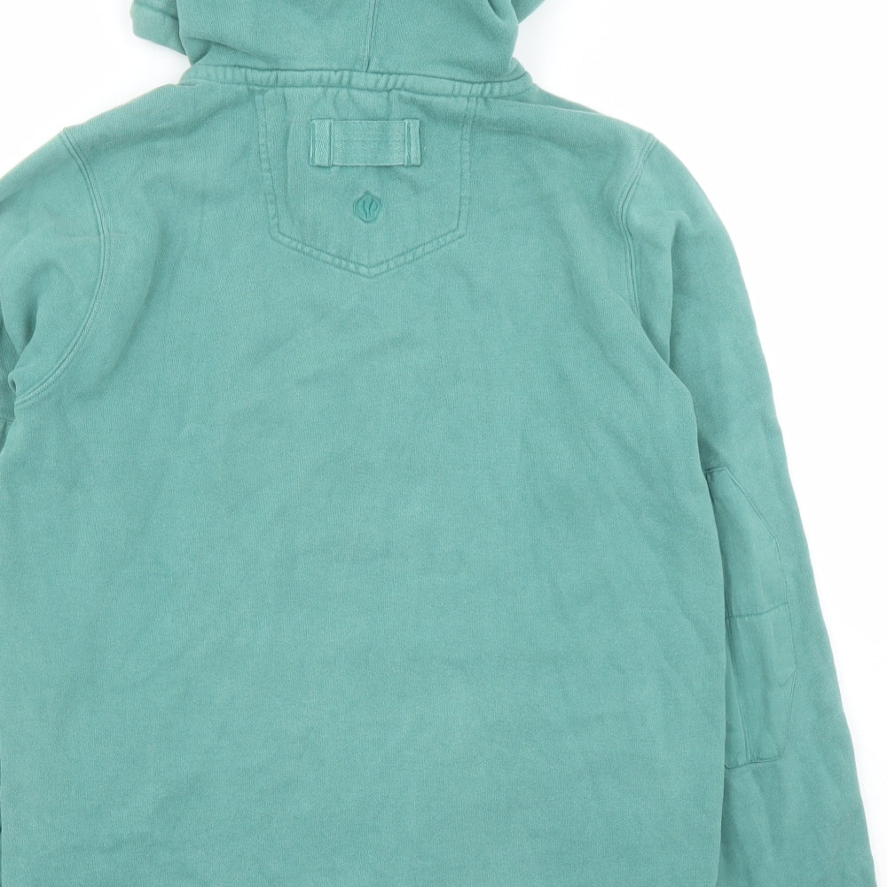 Fat Face Mens Green Cotton Pullover Hoodie Size S