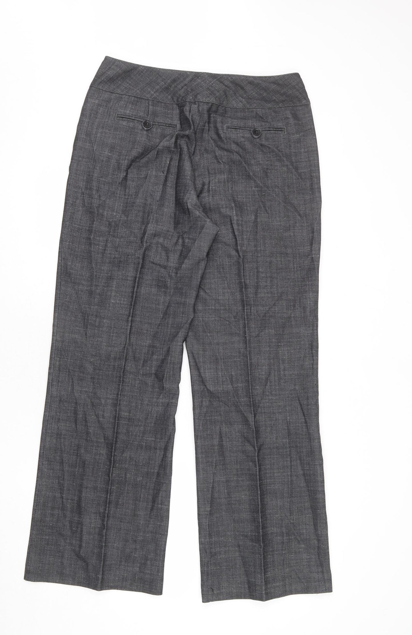 Monsoon Womens Grey Polyester Dress Pants Trousers Size 14 L30 in Regular Button