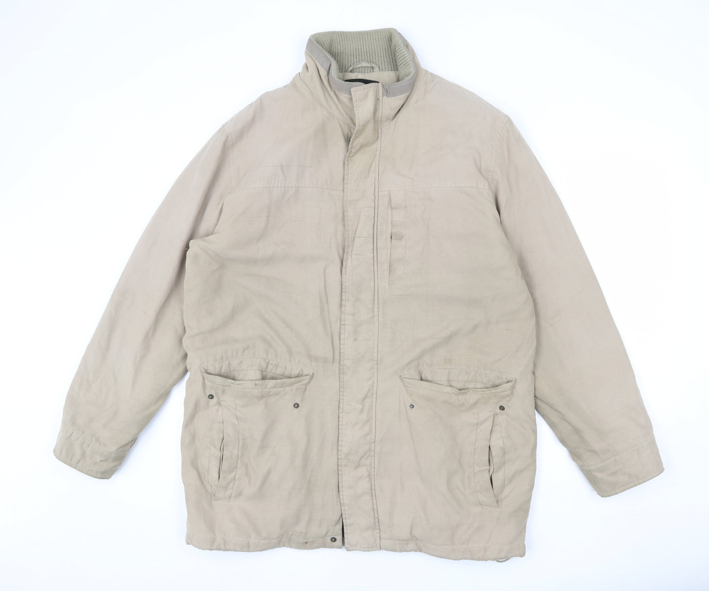 Thomas Nash Mens Beige Jacket Coat Size M Zip