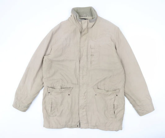 Thomas Nash Mens Beige Jacket Coat Size M Zip