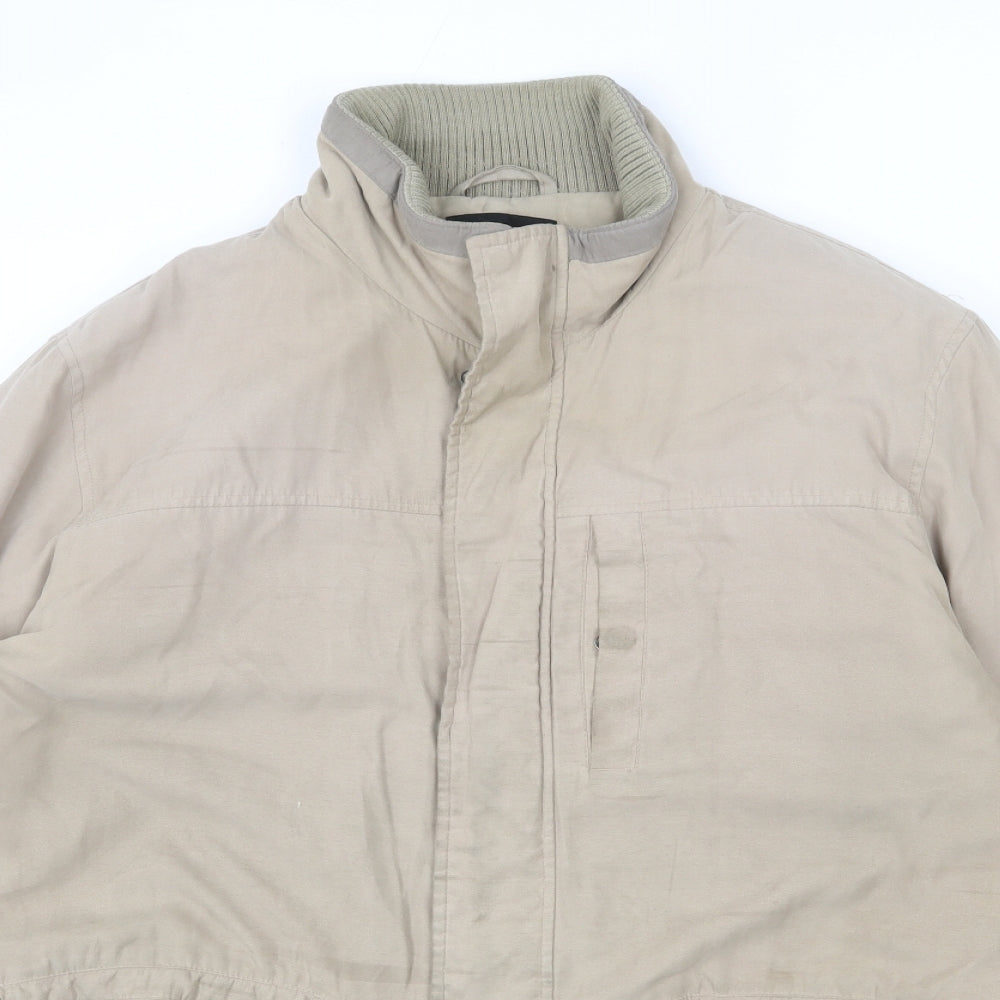 Thomas Nash Mens Beige Jacket Coat Size M Zip