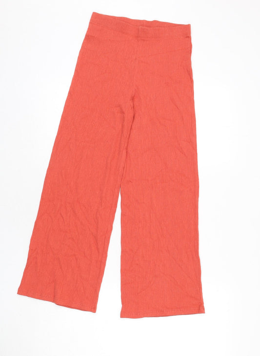 Marks and Spencer Girls Red Cotton Capri Trousers Size 10-11 Years L25 in Regular Pullover