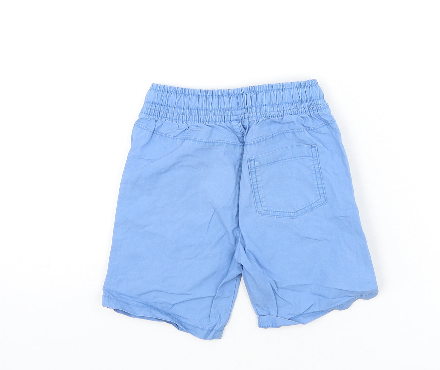 Mothercare Boys Blue Cotton Bermuda Shorts Size 4-5 Years L6 in Regular Drawstring