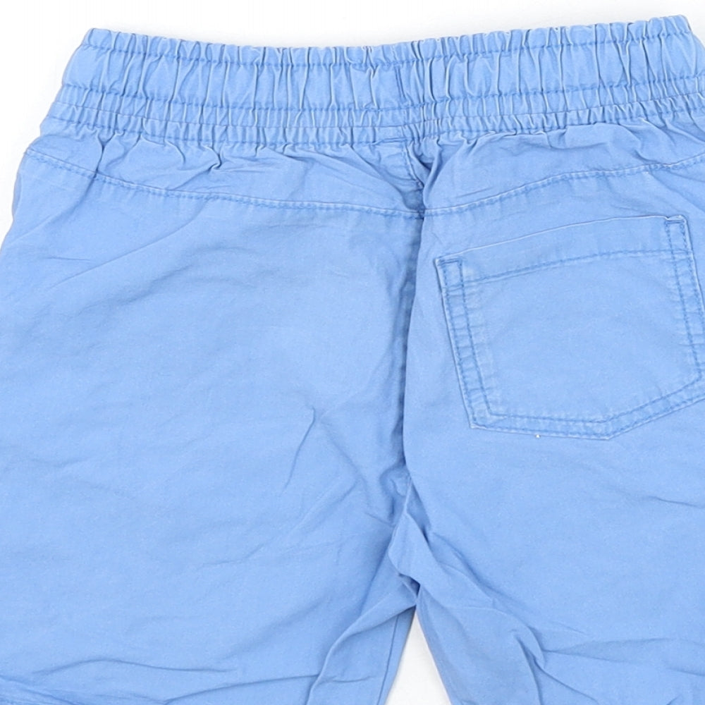 Mothercare Boys Blue Cotton Bermuda Shorts Size 4-5 Years L6 in Regular Drawstring