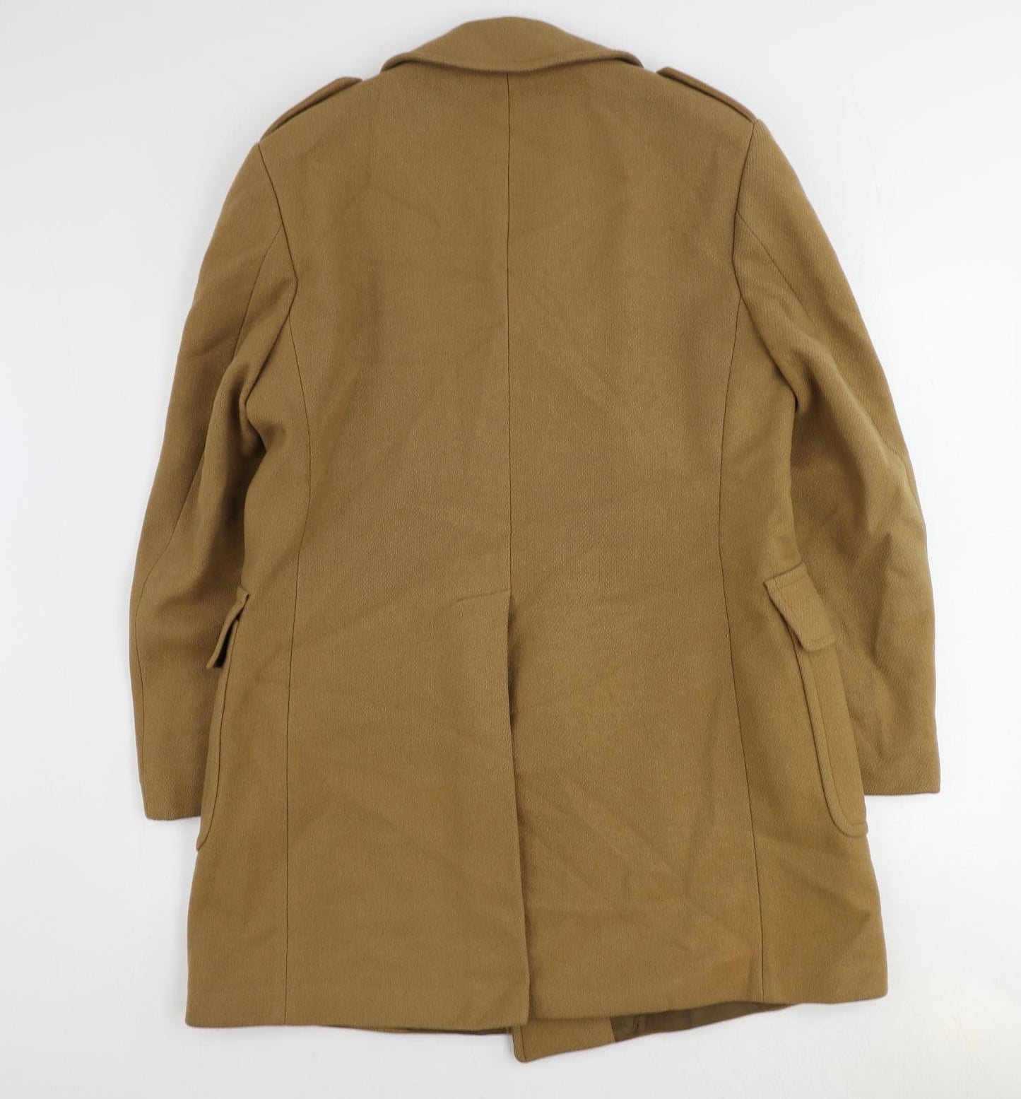St Michael Mens Brown Pea Coat Coat Size L Button