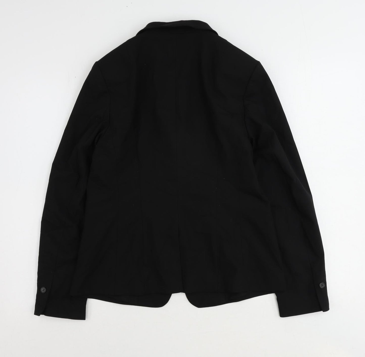 H&M Womens Black Polyester Jacket Blazer Size 12