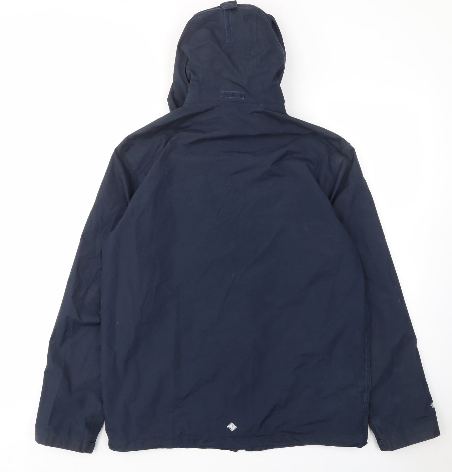 Regatta Mens Blue Rain Coat Coat Size L Zip - Logo, Embroided, Zip Pockets