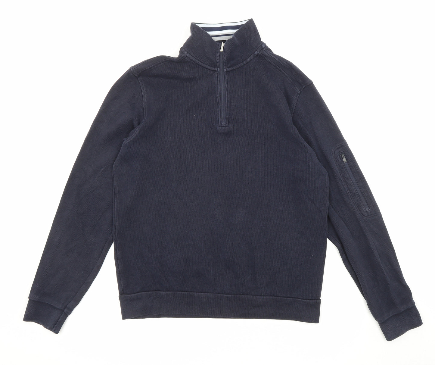 Blue Harbour Mens Blue Cotton Pullover Sweatshirt Size M