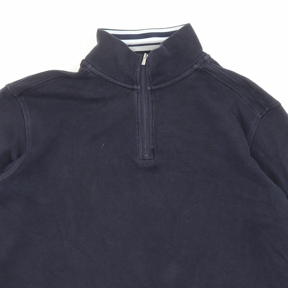 Blue Harbour Mens Blue Cotton Pullover Sweatshirt Size M