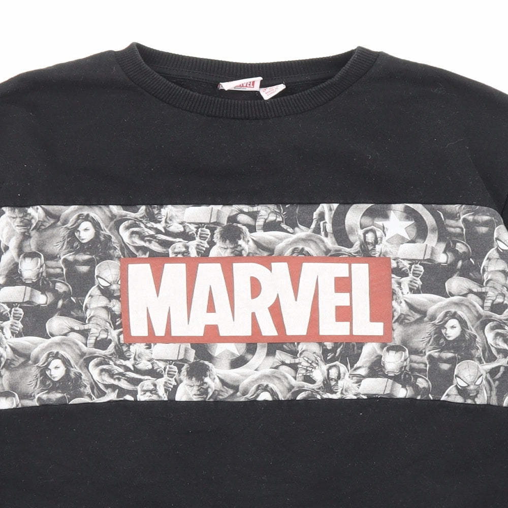 Marvel Mens Black Cotton Pullover Sweatshirt Size M