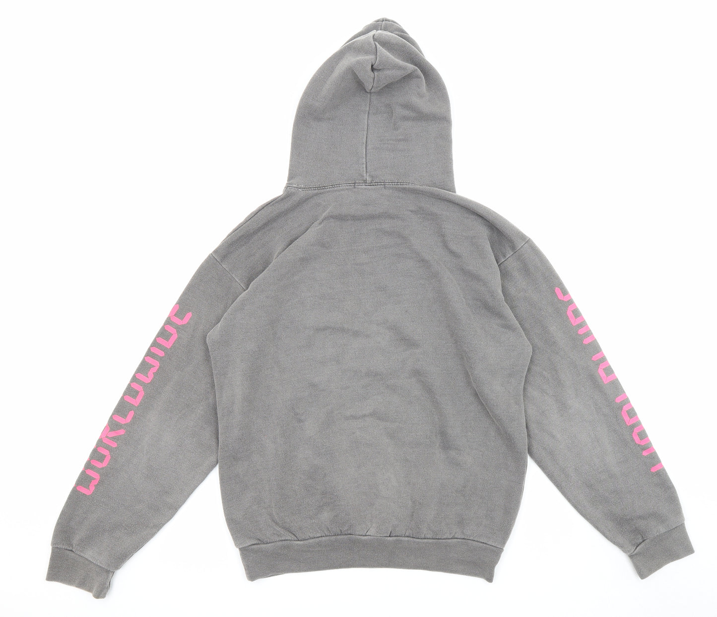 PRETTYLITTLETHING Womens Grey Polyester Pullover Hoodie Size S Drawstring