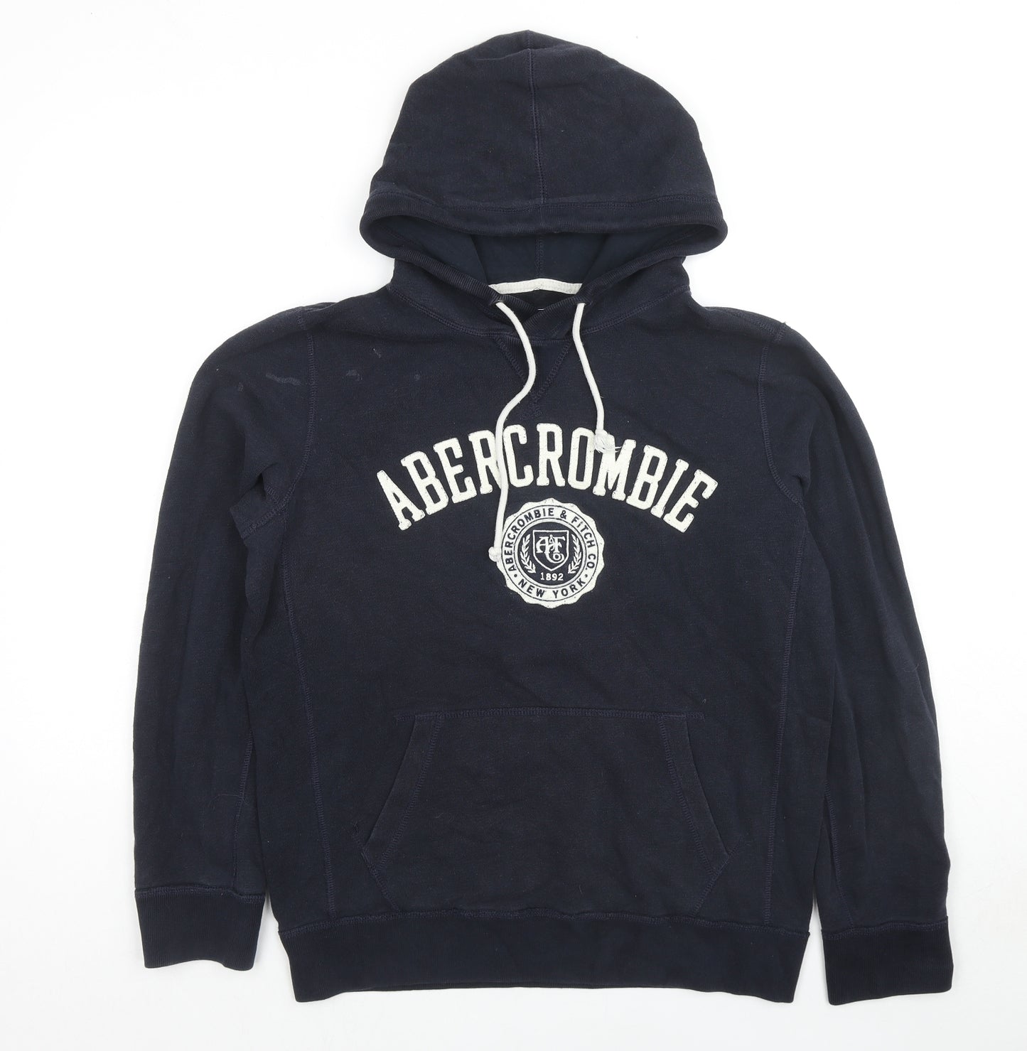 Abercrombie & Fitch Mens Blue Cotton Pullover Hoodie Size S - Logo