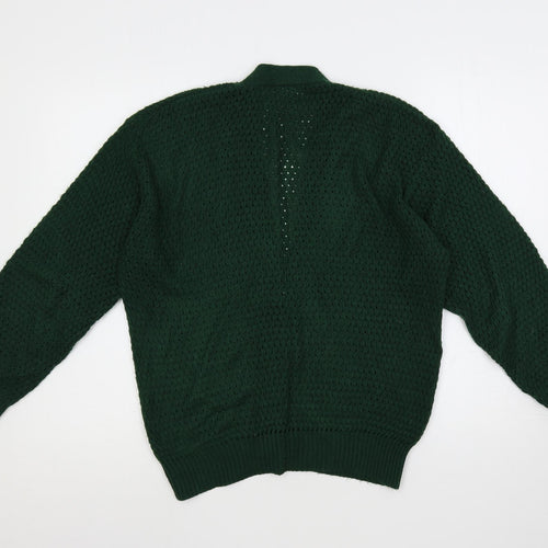 Gems Womens Green V-Neck Acrylic Cardigan Jumper Size L