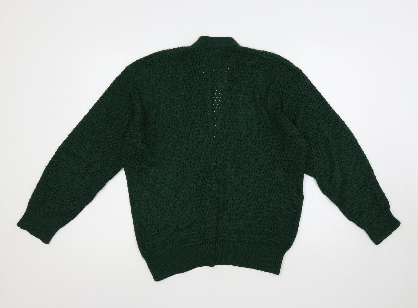 Gems Womens Green V-Neck Acrylic Cardigan Jumper Size L