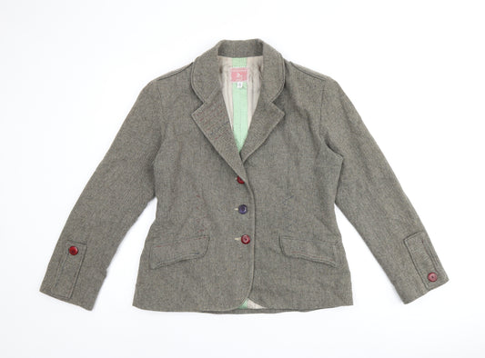 Renaissance Womens Grey Wool Jacket Blazer Size 14