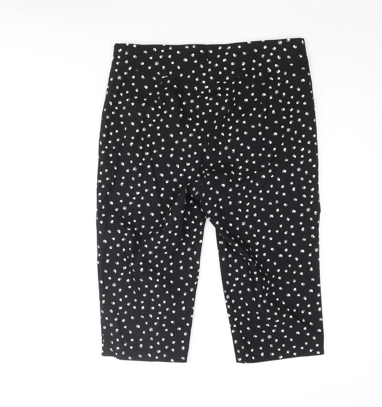 Roman Womens Black Polka Dot Polyester Capri Trousers Size 14 Regular