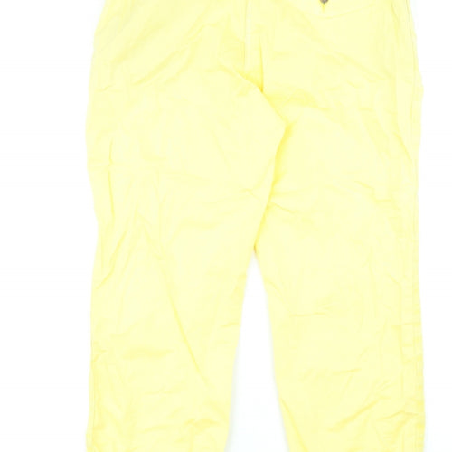 Marks and Spencer Womens Yellow Cotton Cropped Trousers Size 14 L23 in Regular Zip