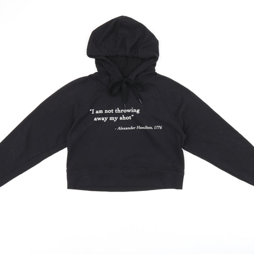 ABSOLUTE CULT Womens Black Cotton Pullover Hoodie Size S Pullover - Hamilton quote